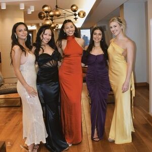 Raveena Red Halter Scarf Maxi Dress